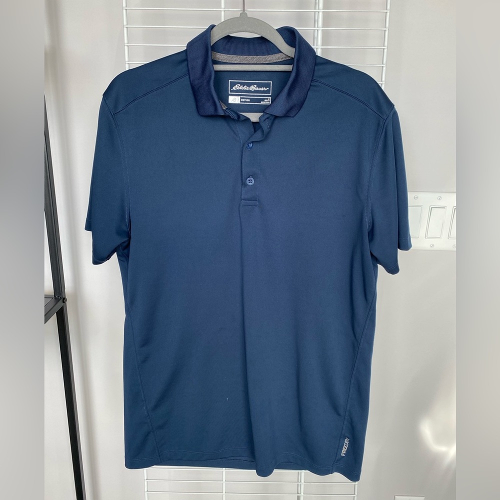 Eddie Bauer Polo Collared Blue T-Shirt Small